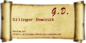 Gilinger Dominik névjegykártya